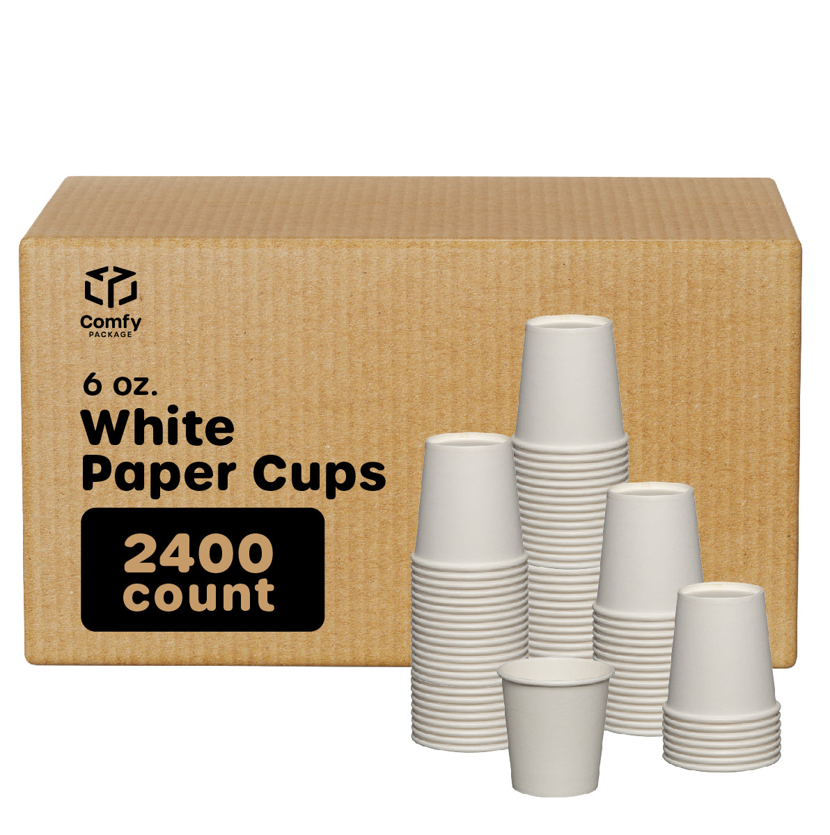 Disposable Coffee Cups - 10oz Paper Hot Cups - White (90mm) - 1,000 ct