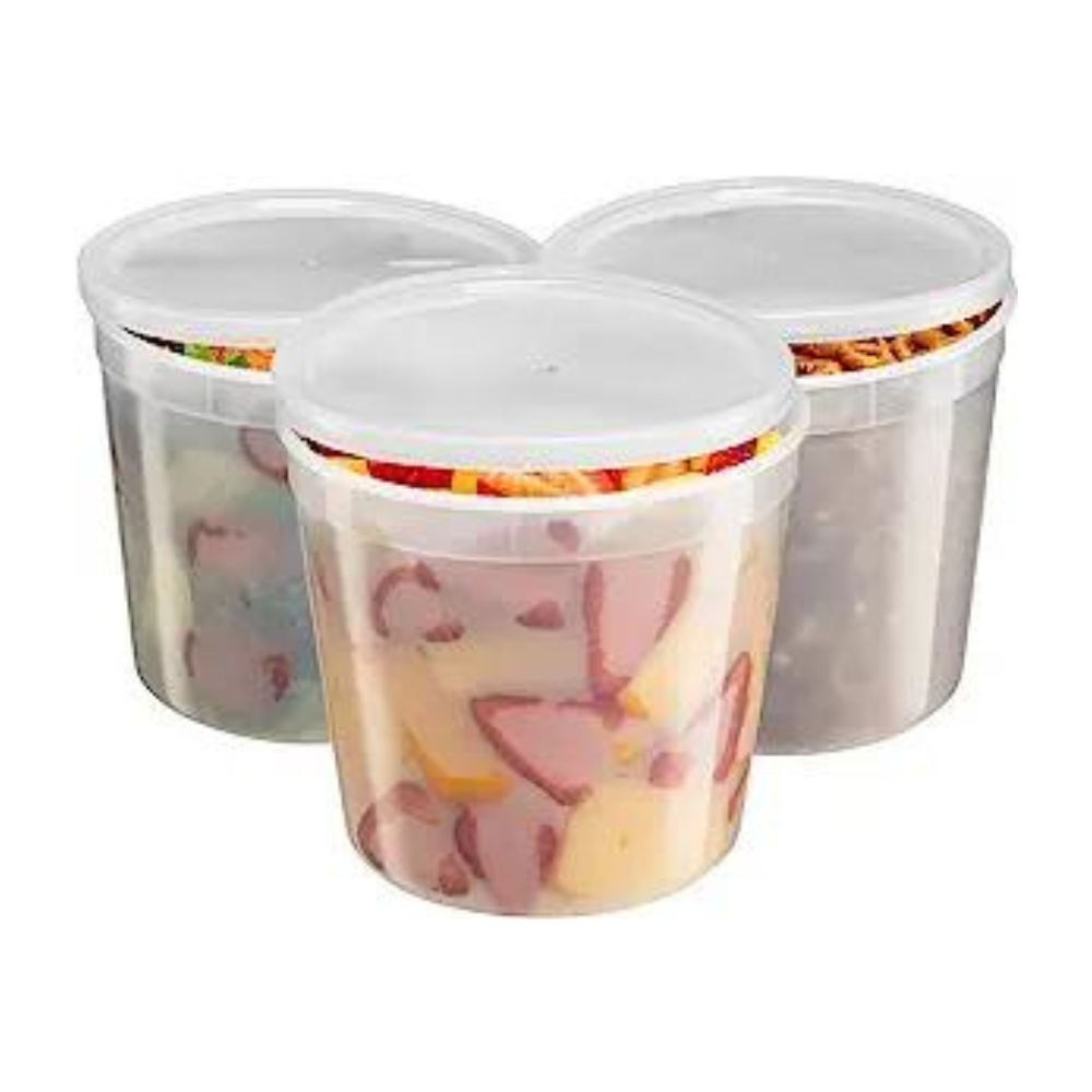 16oz Deli Food Storage Containers with Lid Togo Soup Cup Microwave Saf