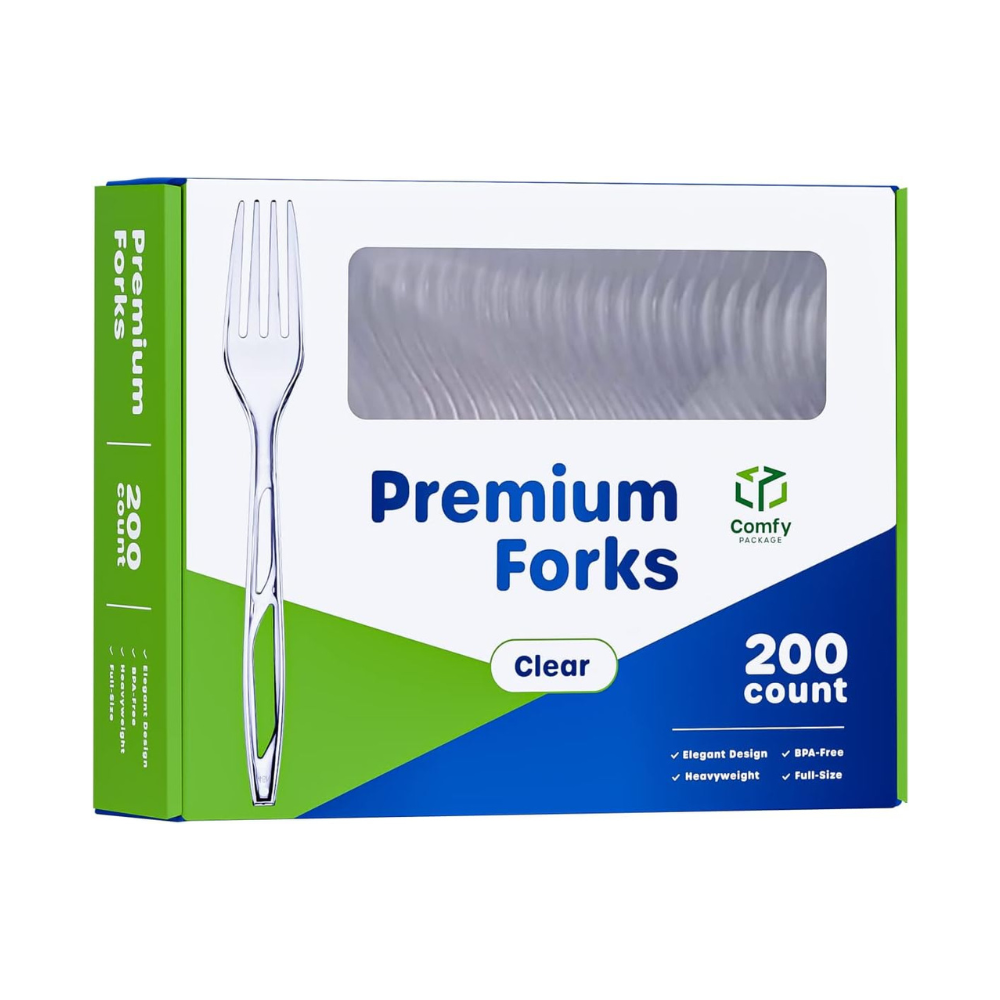 Clear Plastic Forks, 100 Count: Disposable Utensils and Cutlery