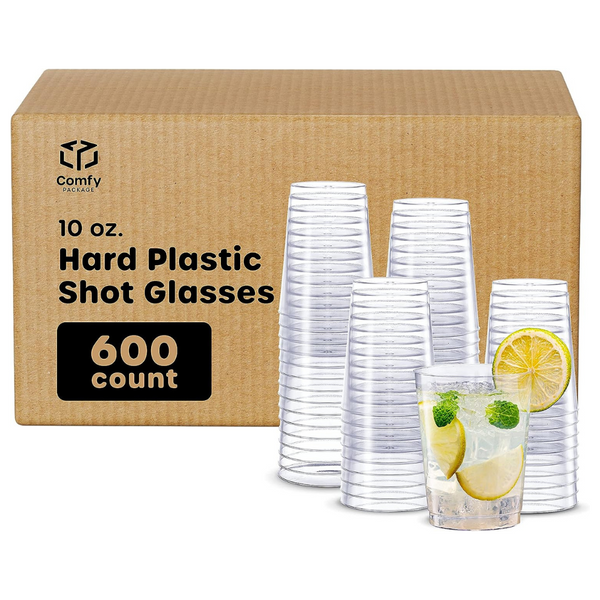 10 Oz Clear Hard Plastic Tumbler Round Party Cups 20 Pack – Posh