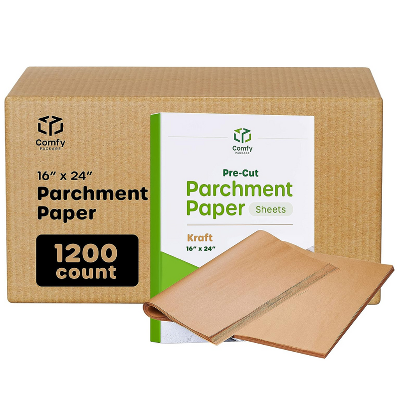 [16 x 24 Inch] Precut Baking Parchment Paper Sheets Unbleached