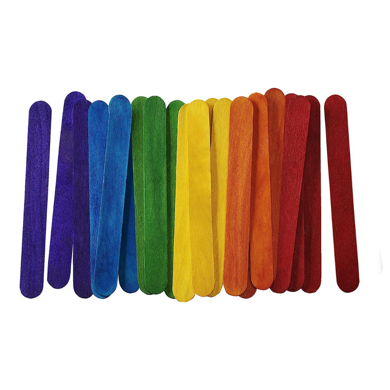 Colored Popsicle Sticks for Crafts - 4.5 Inch Multi-Purpose Wooden Sticks