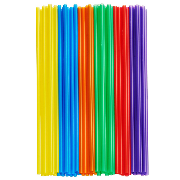 Comfy Package Wide Straws Disposable Plastic Straws for Drinking, Assorted  Colors 100-Pack 