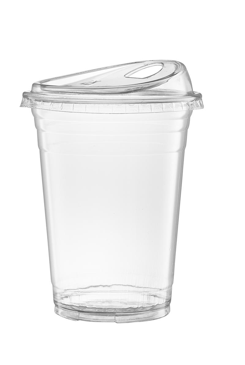 Choice 16 oz. Clear PET Plastic Cup with Sip-Through Lid - 50/Pack