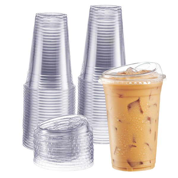 Plastic Iced Coffee Cup With Lid and Straw 