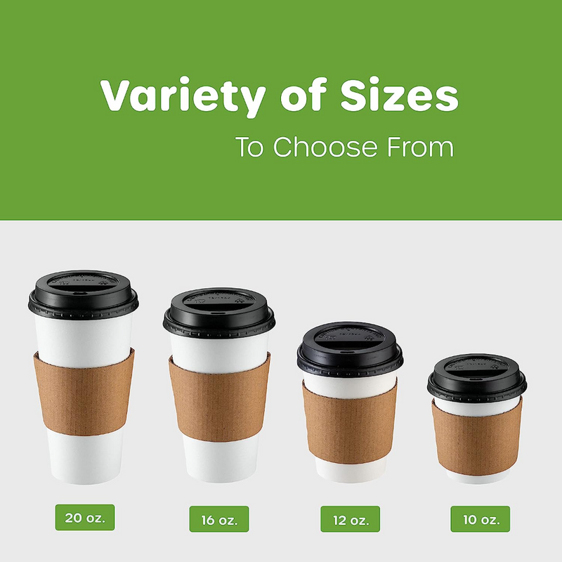 16 oz Hot Beverage Disposable Paper Coffee Cup with Lid and Sleeve