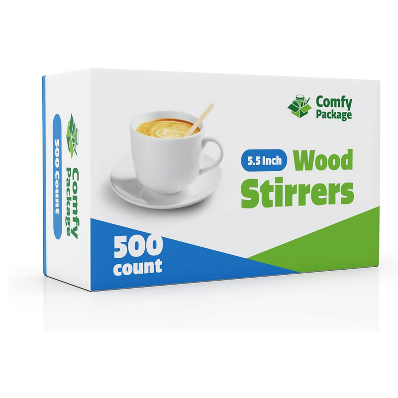  Wooden Coffee Stirrers, 500 Disposable Coffee Stir