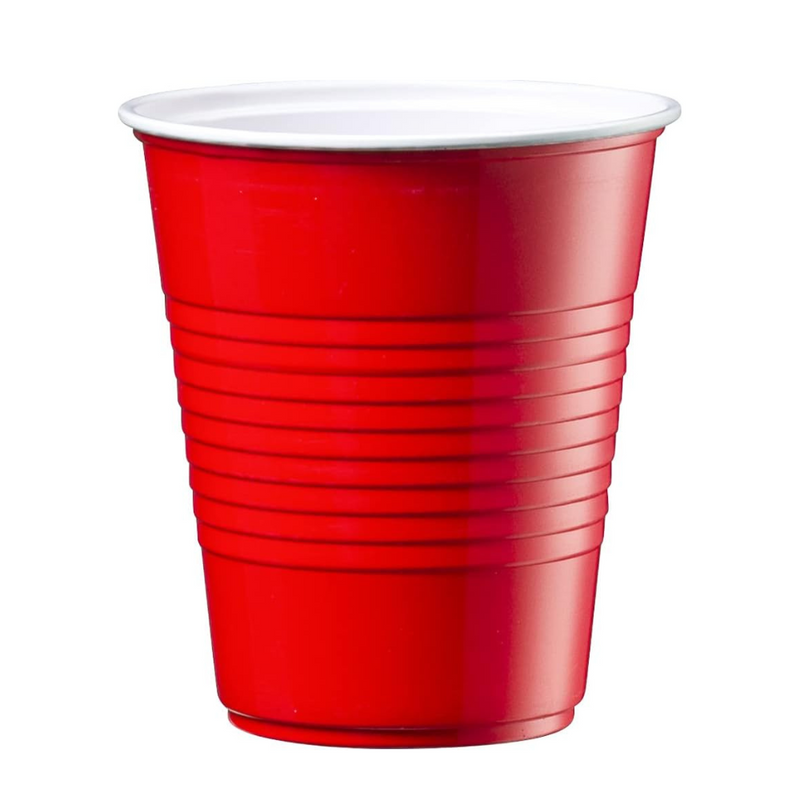 Comfy Package Disposable Party Plastic Cups [100 Pack - 18 oz.] Red  Drinking Cups