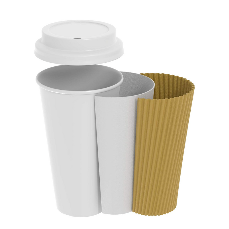 [50 Pack] Disposable Coffee Cups with Lids - 12 oz White Double Wall  Insulated Coffee Cups with Black Dome Lid - Kraft Reusable Coffee Cups with  Lids