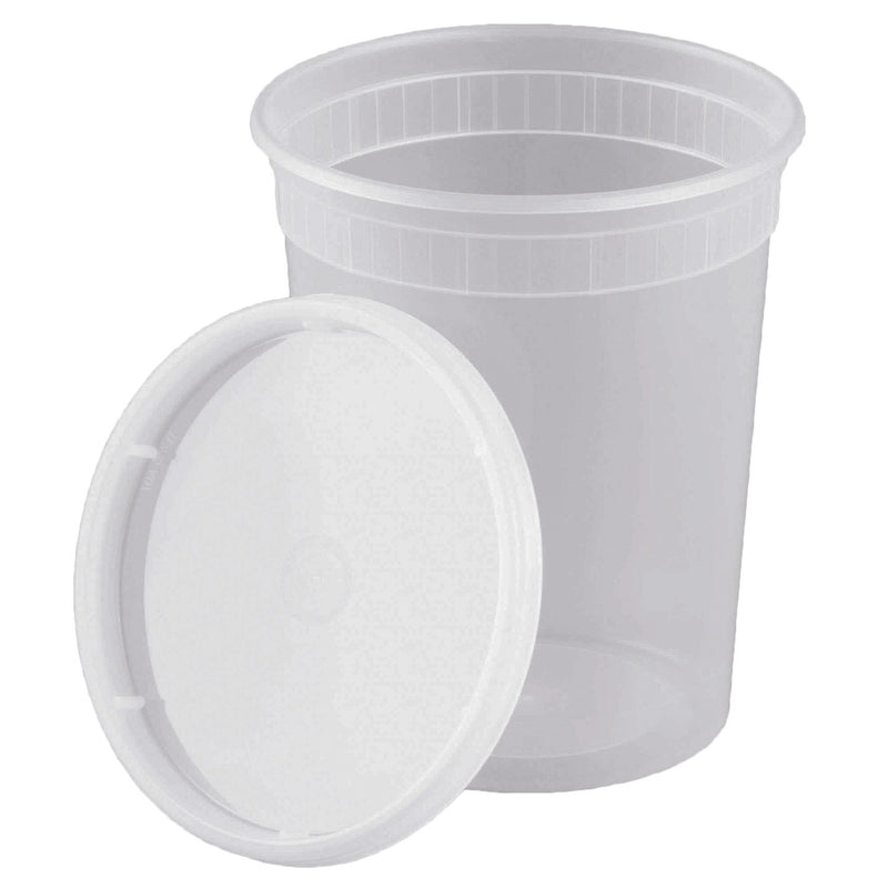 Pantry Value 12 oz. Plastic Deli Food Storage Containers with Airtight Lids  [48 Sets]