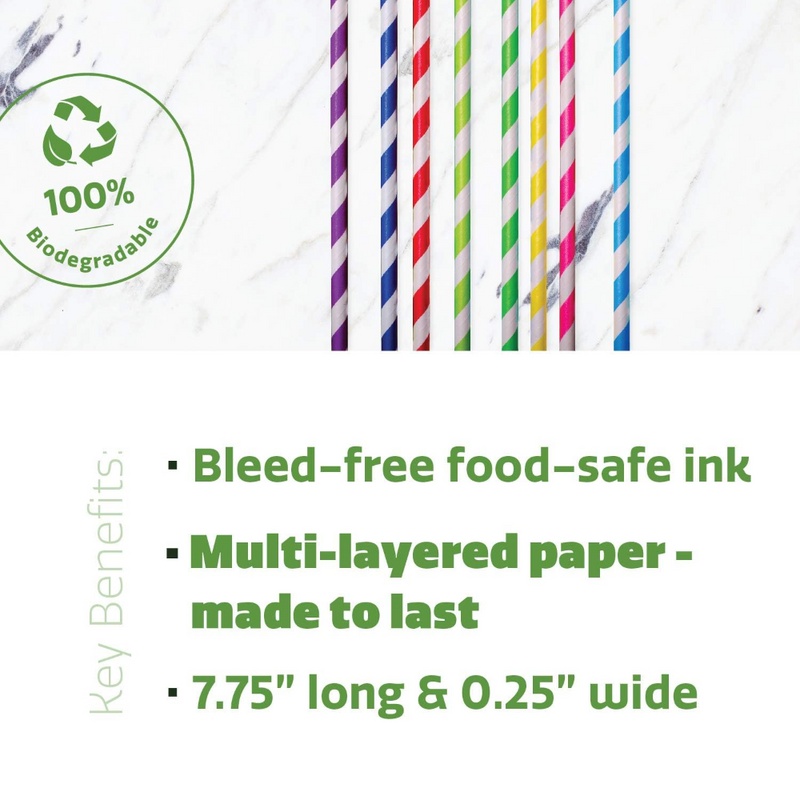 HANSGO Disposable Colorful Drinking Straws, 100PCS 7 Colors