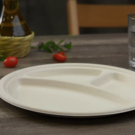 Hihomry Compostable Heavy Duty Paper Plates 10 Inch, Disposable