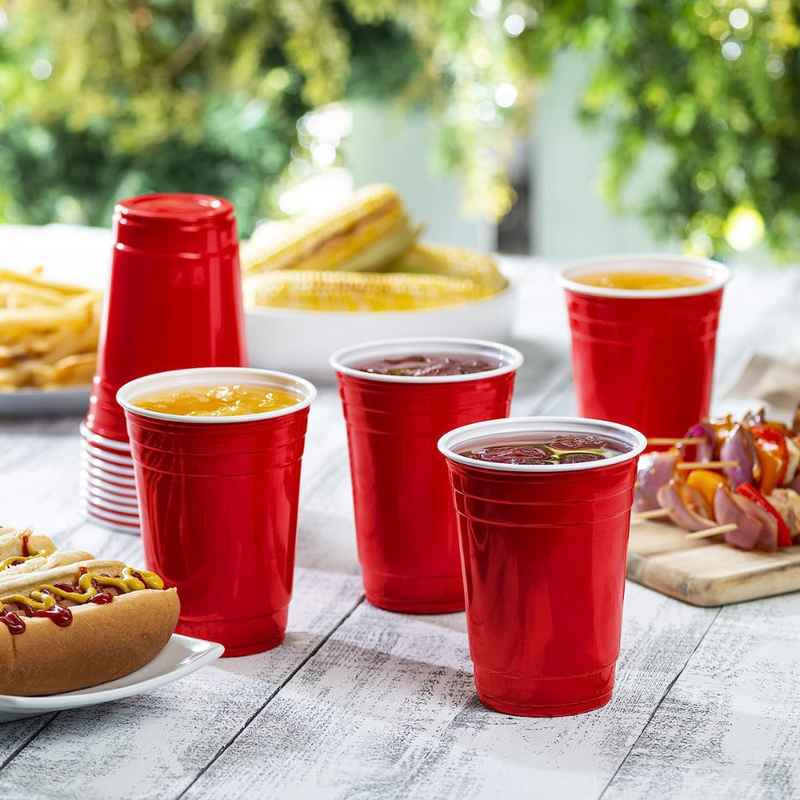 Solo Plastic Cups, Squared, 18 Ounce - 100 cups