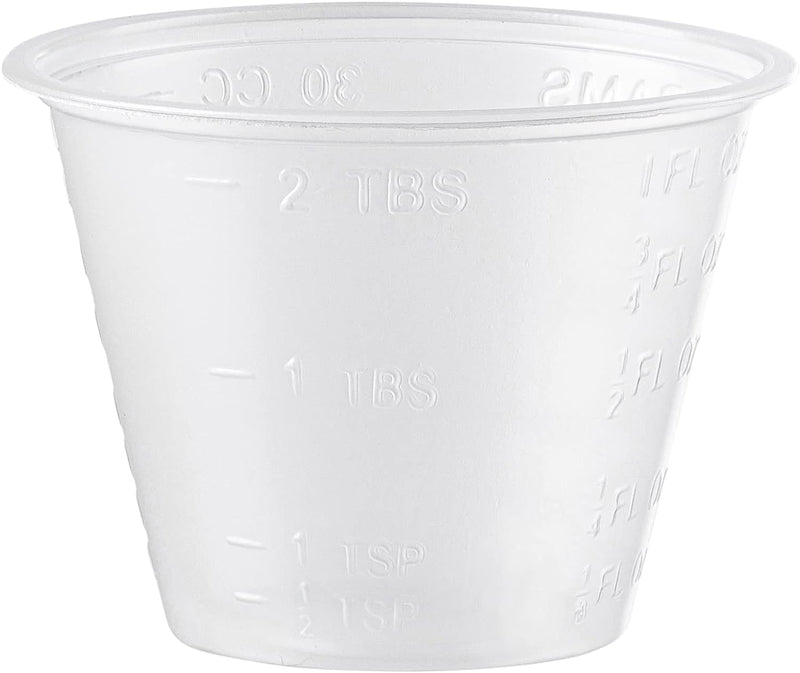 100 Disposable 30ml Measuring Cups Clear Graduated 1 Oz Shot Glass