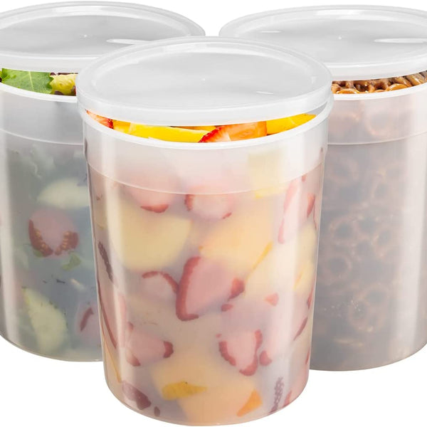 Pantry Value 24 oz. Plastic Deli Food Storage Containers with Airtight Lids  [24 Sets]