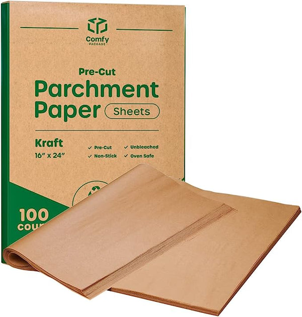 Beyond Gourmet Unbleached Pre-Cut Parchment Paper Sheets, Set of 24