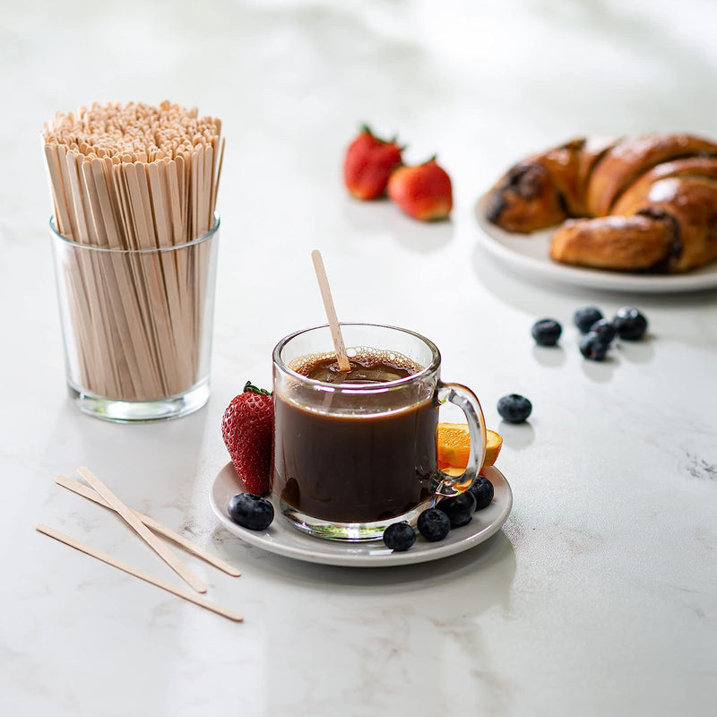 Disposable Wooden Coffee Stir Sticks Tea Stirrers Wood Coffee Stirrers  Disposable Coffee Stirrer for Hot Cold Drink