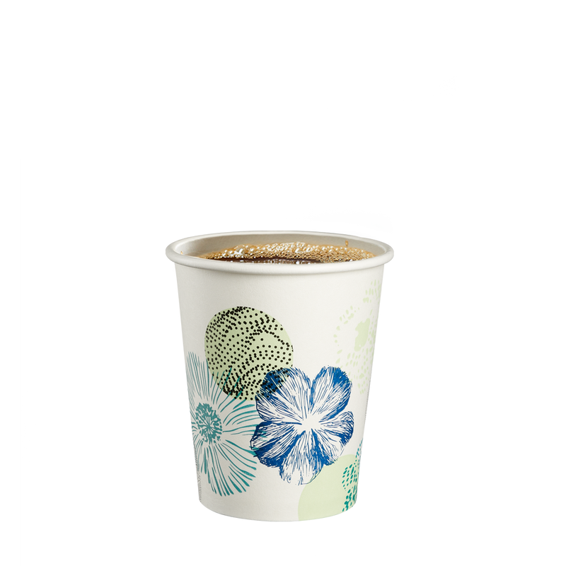 Comfy Package 8 oz Floral Paper Cups Disposable Coffee Cups to Go Cups, 100-Pack - 8oz