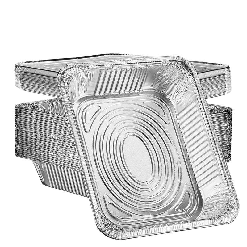 Stock Your Home 9x13 Pans with Lids (10 Pack) - Aluminum Foil Pans with Lids - Disposable Foil Tray - Half Size Steam Table Deep Pans - Tin Foil