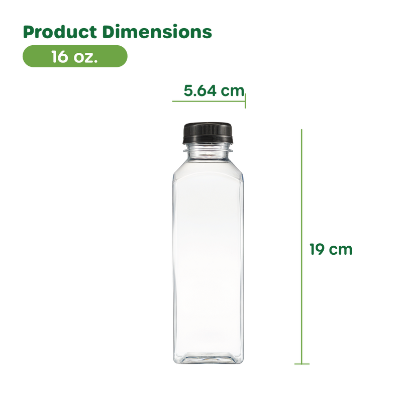 JumblWare 16 fl oz. Reusable Clear Plastic Juice Bottles with Caps, 20 Pcs.