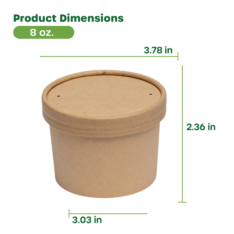 8OZ PAPER SOUP CONTAINER WHITE or BROWN (20X25) - PennFlo Imports Limited