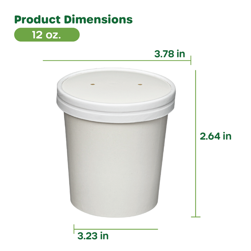 Choice 16 oz. White Double Poly-Coated Paper Food Cup with Vented Paper Lid  - 250/Case