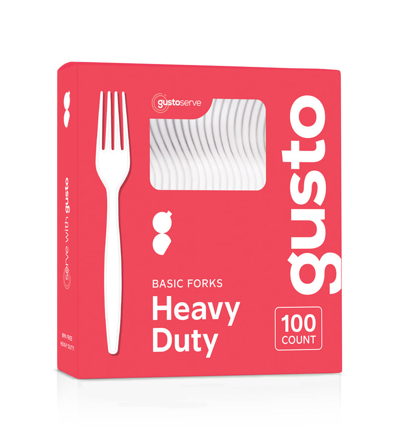 Heavy Duty Disposable Basic Plastic Forks - White