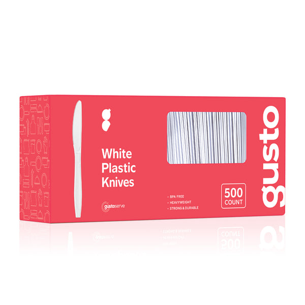 Extra Heavyweight Disposable White Plastic Knives