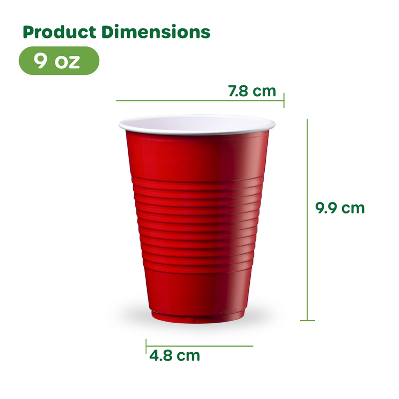 18 oz Red Cups Party Cups Heavy-Duty Plastic Cold Drinking