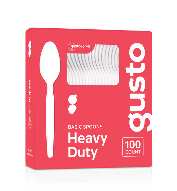 Heavy Duty Disposable Basic Plastic Spoons - White Teaspoons