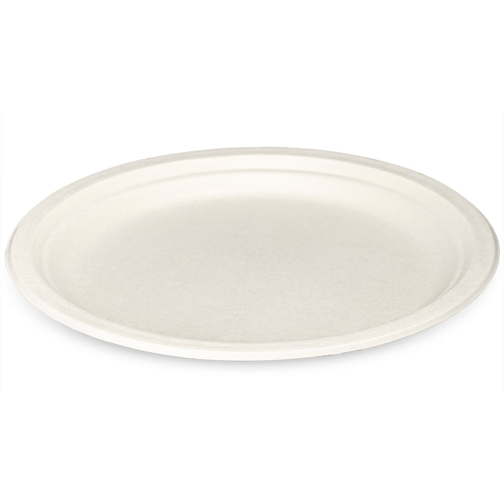 ECOLipak 100% Compostable 10 inch Paper Plates, 150 Pack Heavy 10 Inch White