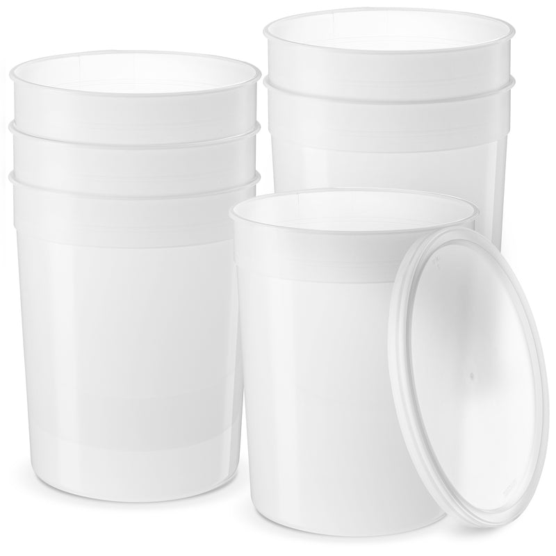 ePackageSupply 1 Gallon (128 oz) Food Storage Containers with Lids -  Freezer and Microwave Safe Storage Containers, Round Plastic Containers  with Lid