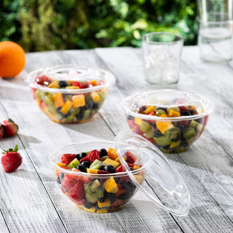 50 PACK] 18oz Clear Disposable Salad Bowls with Lids - Clear Plastic  Disposable Salad Containers for Lunch To-Go, Salads, Fruits, Airtight, Leak  Proof, Fresh, Meal Prep