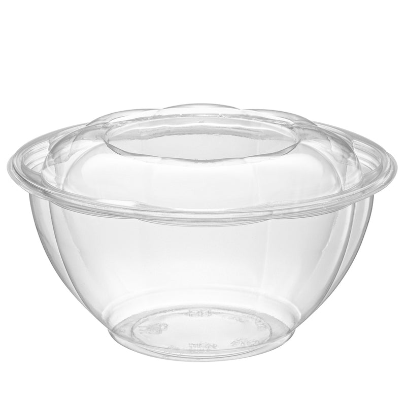 [100 PACK] 24oz Clear Disposable Salad Bowls with Lids - Clear Plastic  Disposable Salad Containers for Lunch To-Go, Salads, Fruits, Airtight, Leak