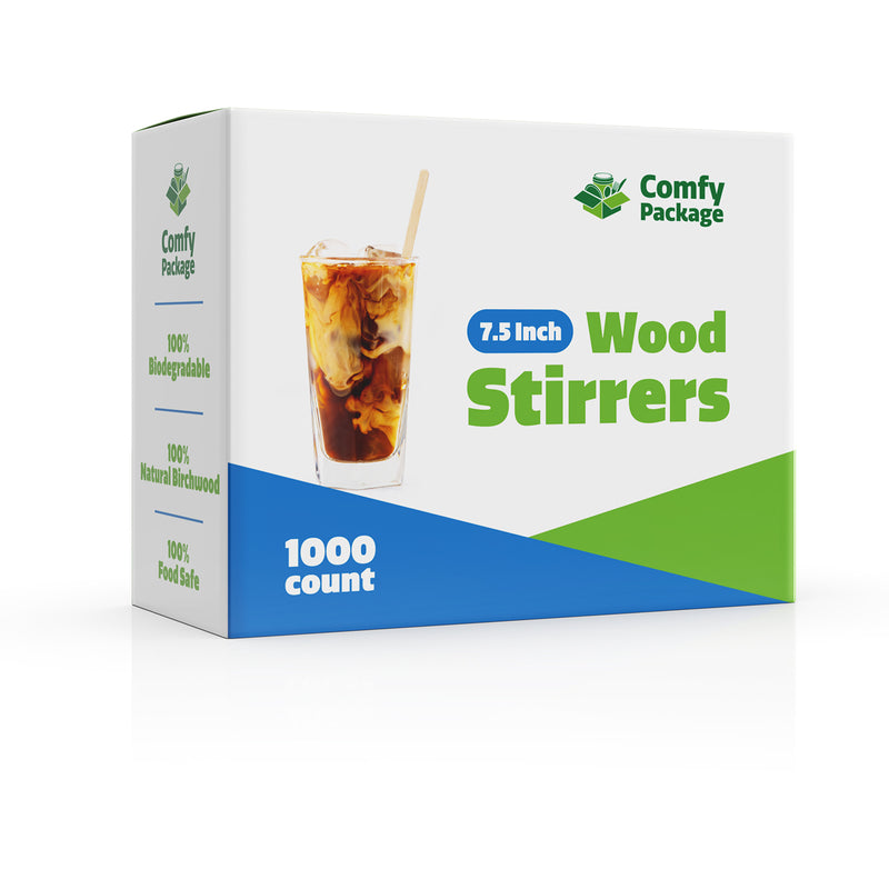 Wooden Coffee Stir Sticks (1500 Count) - Eco-Friendly, Biodegradable  Splinter-Free Birch Wood - Disposable Drink Stirrers for Beverage, Tea, and