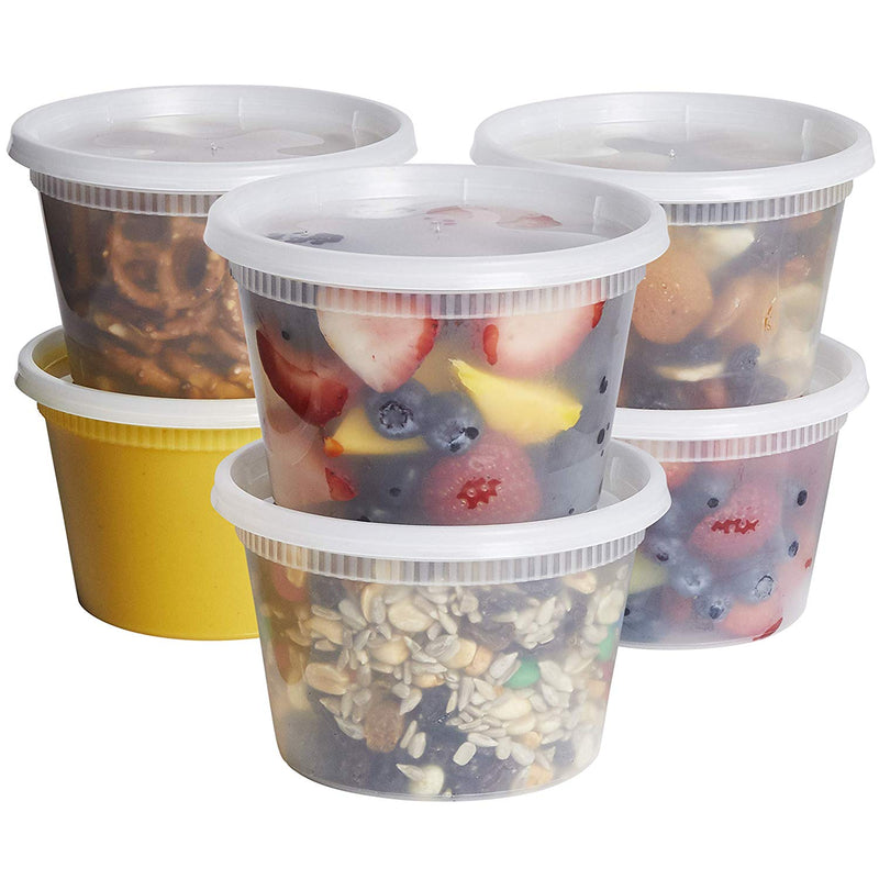 16 oz Round Deli Food/Soup Storage Containers w/ Lids Microwavable Clear  Plastic