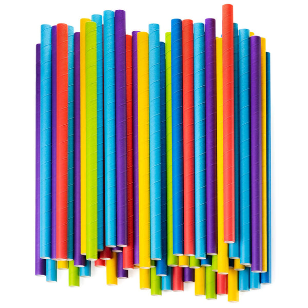 Comfy Package Wide Straws Disposable Plastic Straws for Drinking, Assorted  Colors 100-Pack 