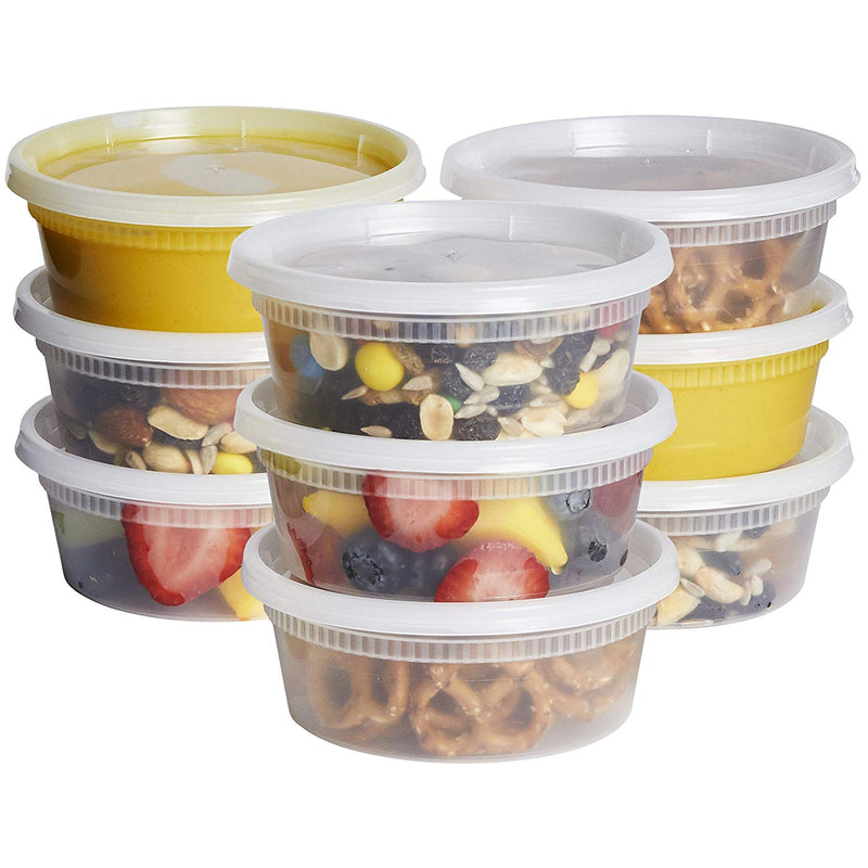 Plastic Deli Food 32 oz. Freezer Soup Food Container w/Lid Combo 18 Pack