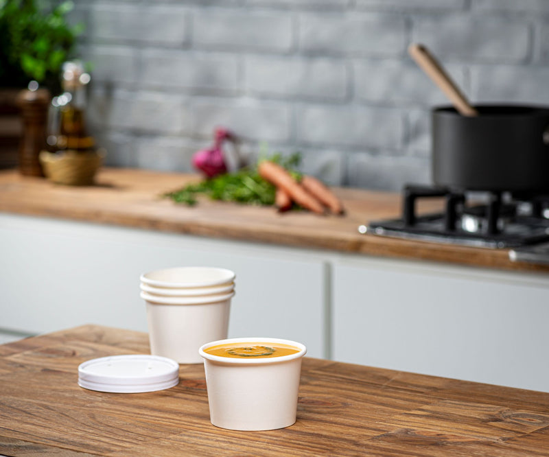 brheez Compostable Soup Containers with Lids 8 Ounce Disposable Eco  Friendly PLA to-Go Cups with Vented Lids Perfect for Soup, Chile Steamed  Veggies