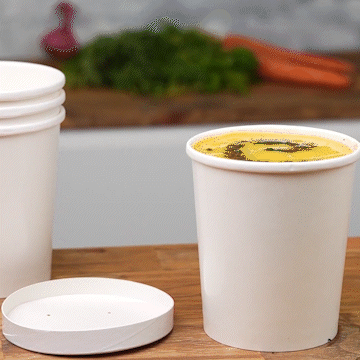 16oz White Paper Food Containers With Vented Lids, To Go Hot Soup Bowl —  thatpaperstore